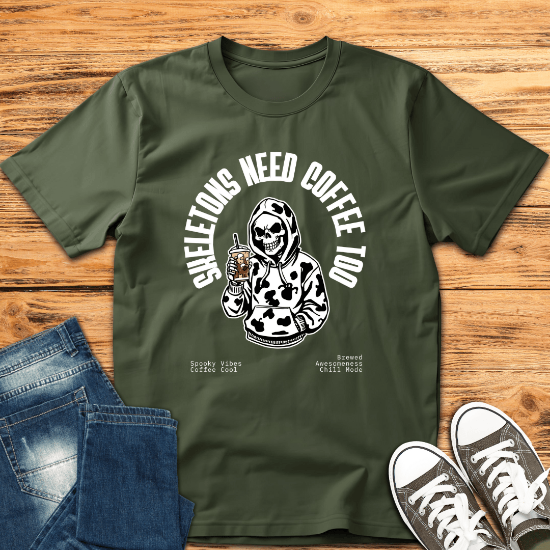 Skeletons Need Coffee T-Shirt