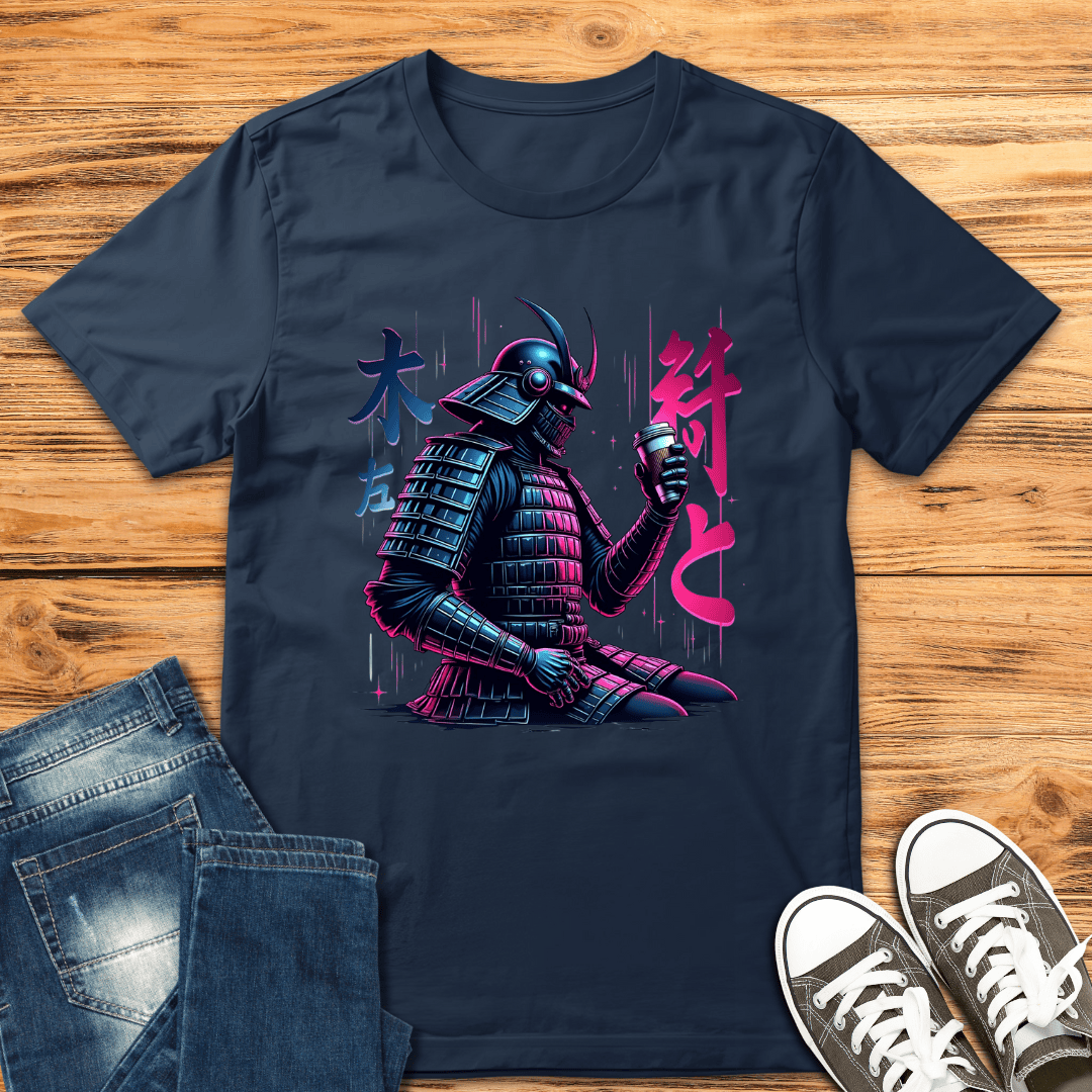 Neon Samurai Coffee T-shirt