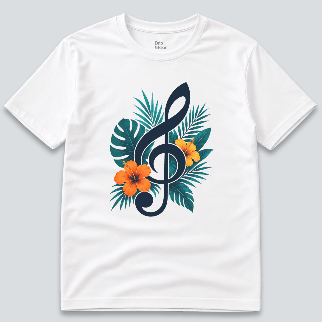 Tropical Music Notes T-Shirt