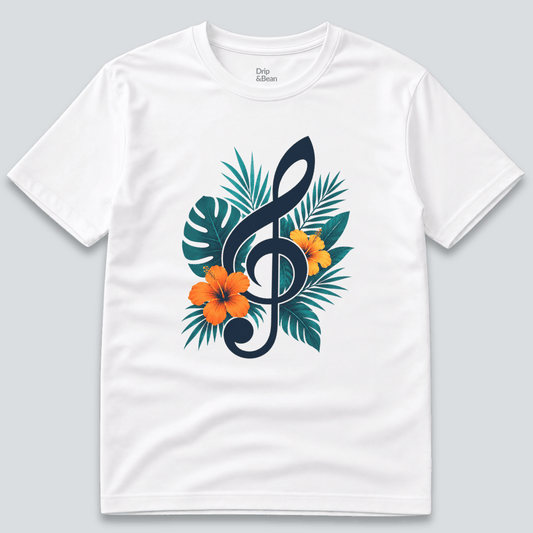 Tropical Music Notes T-Shirt