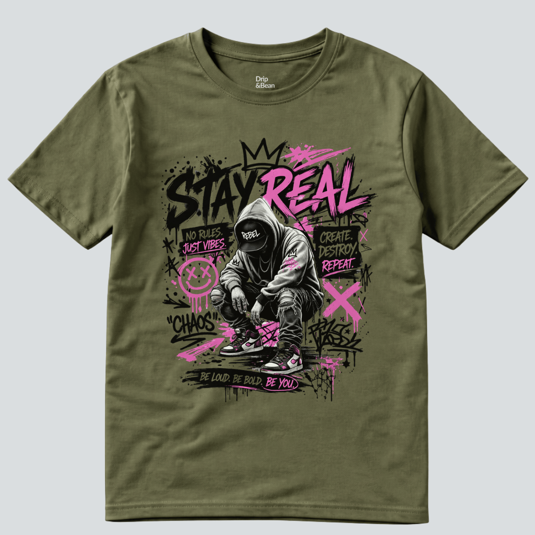Stay Real Graphic T-Shirt