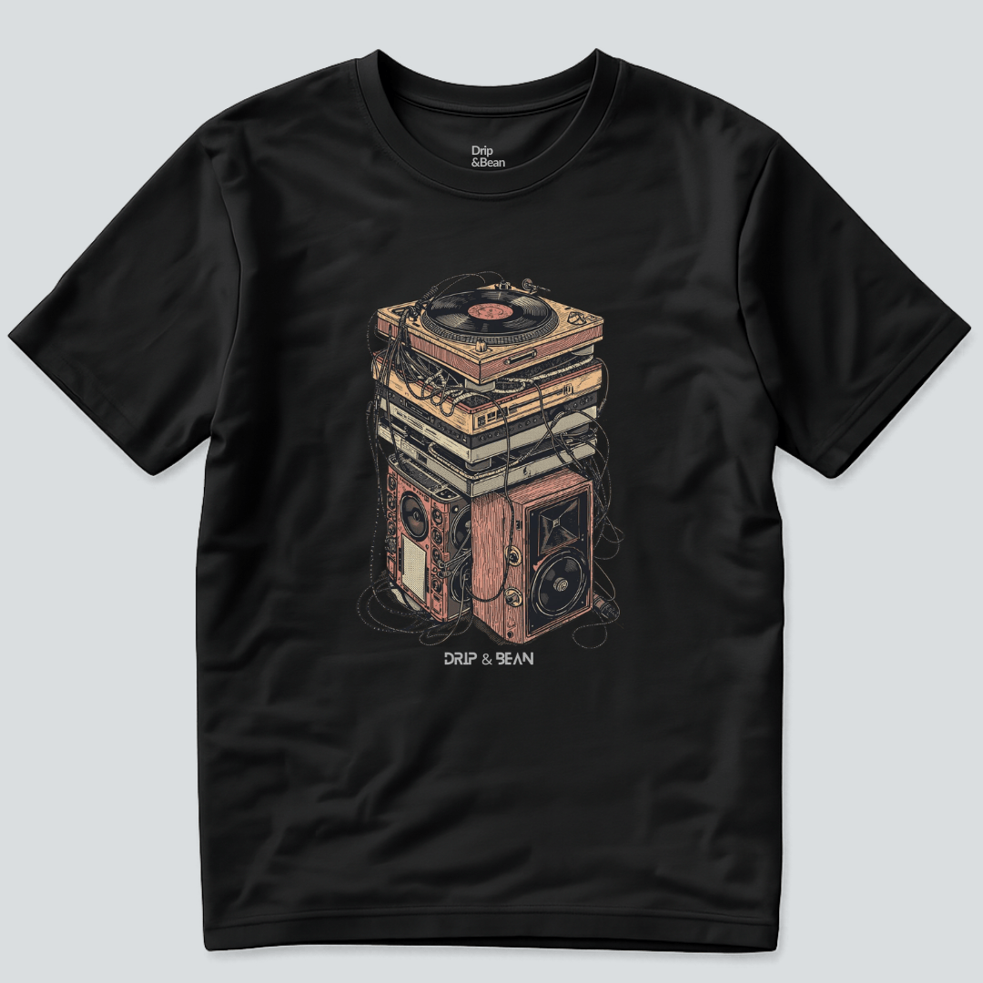 Analog Audio Stack Graphic T-Shirt