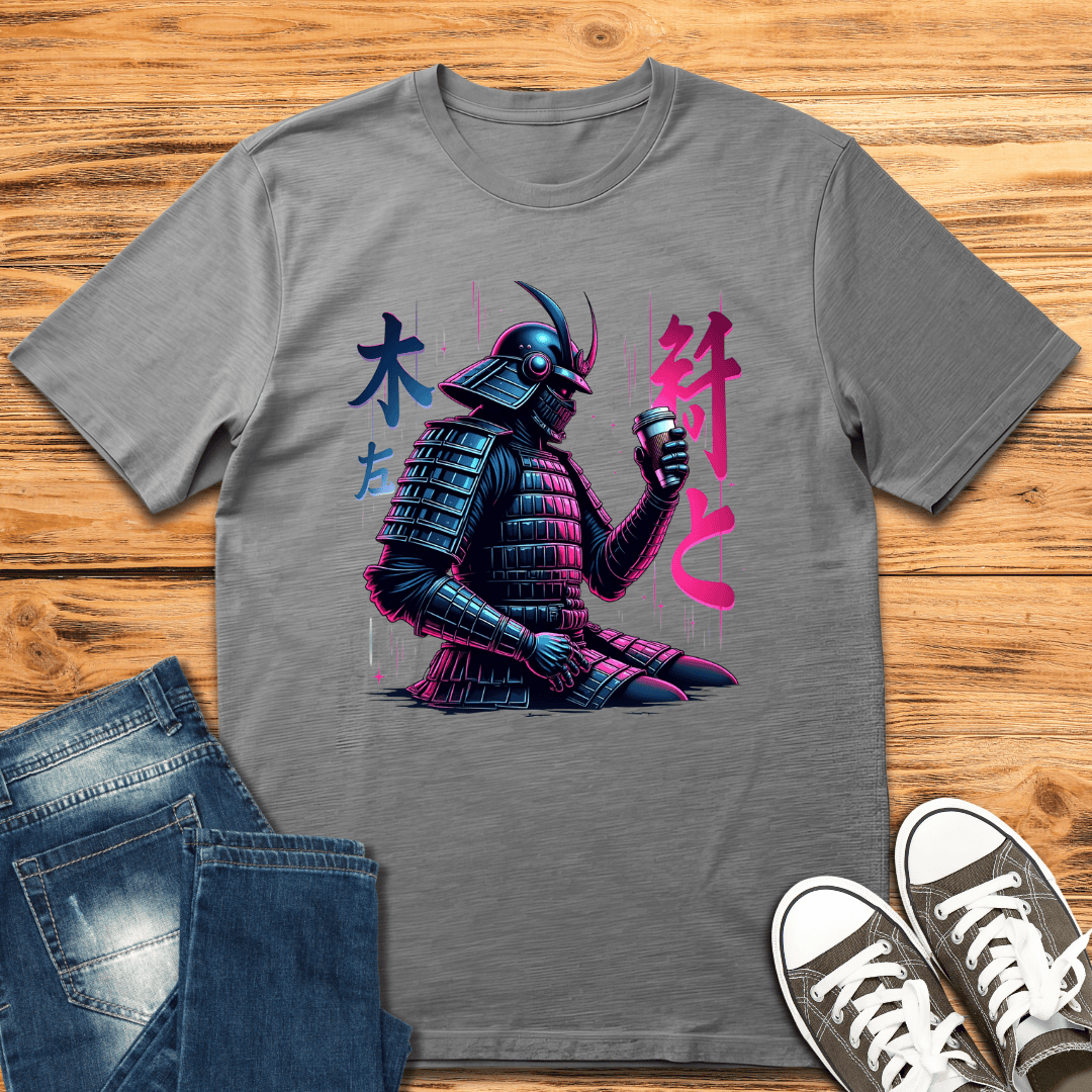 Neon Samurai Coffee T-shirt